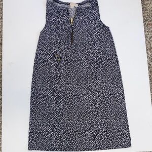 Michael Kors Navy and White Zip-Front Sleeveless Mini Dress
